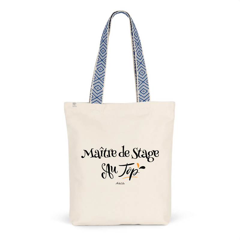 Cadeau anniversaire : Tote Bag Premium - Maître de Stage au Top - 2 Coloris - Cadeau Durable - Cadeau Personnalisable - Cadeaux-Positifs.com -Unique-Bleu-