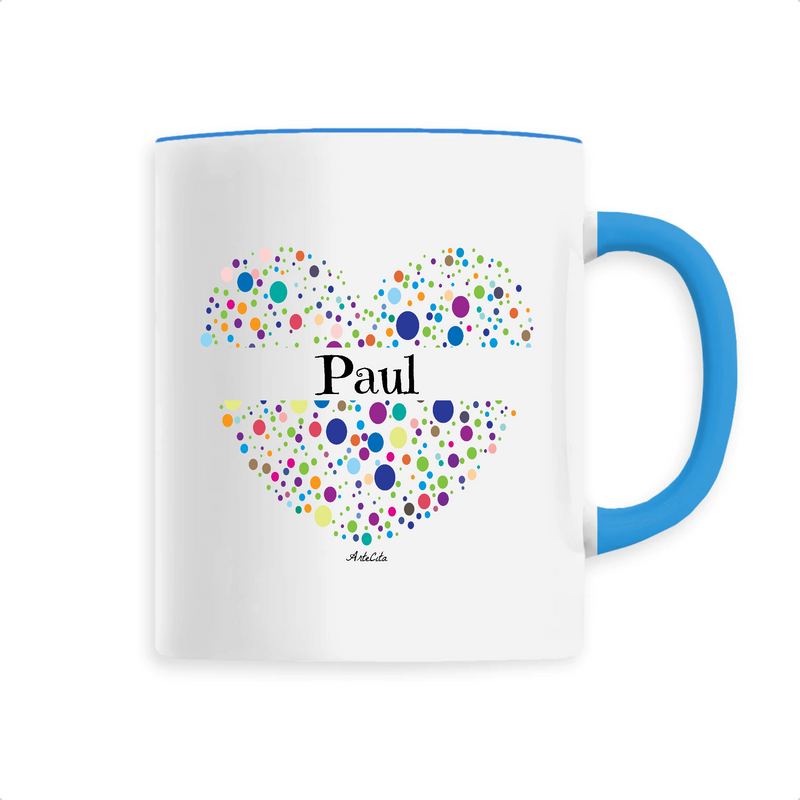 Cadeau anniversaire : Mug - Paul (Coeur) - 6 Coloris - Cadeau Unique & Tendre - Cadeau Personnalisable - Cadeaux-Positifs.com -Unique-Bleu-
