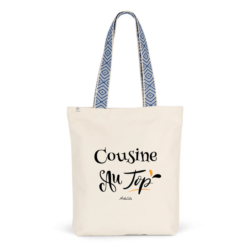 Cadeau anniversaire : Tote Bag Premium - Cousine au Top - 2 Coloris - Cadeau Durable - Cadeau Personnalisable - Cadeaux-Positifs.com -Unique-Bleu-