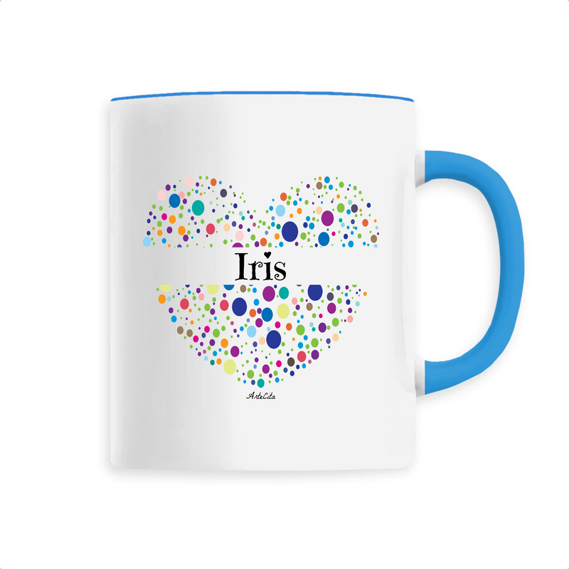 Cadeau anniversaire : Mug - Iris (Coeur) - 6 Coloris - Cadeau Unique & Tendre - Cadeau Personnalisable - Cadeaux-Positifs.com -Unique-Bleu-