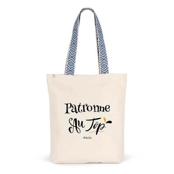 Tote Bag Premium - Patronne au Top - 2 Coloris - Cadeau Durable - Cadeau Personnalisable - Cadeaux-Positifs.com -Unique-Bleu-