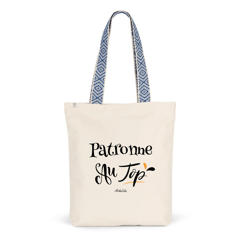 Cadeau anniversaire : Tote Bag Premium - Patronne au Top - 2 Coloris - Cadeau Durable - Cadeau Personnalisable - Cadeaux-Positifs.com -Unique-Bleu-