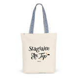 Tote Bag Premium - Stagiaire au Top - 2 Coloris - Cadeau Durable - Cadeau Personnalisable - Cadeaux-Positifs.com -Unique-Bleu-