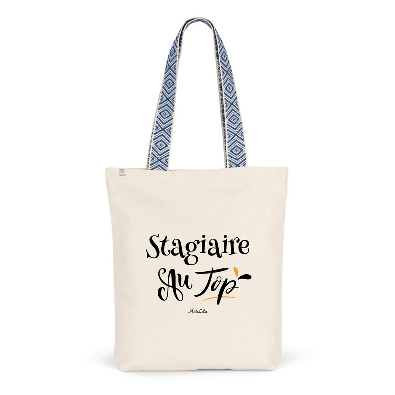 Cadeau anniversaire : Tote Bag Premium - Stagiaire au Top - 2 Coloris - Cadeau Durable - Cadeau Personnalisable - Cadeaux-Positifs.com -Unique-Bleu-