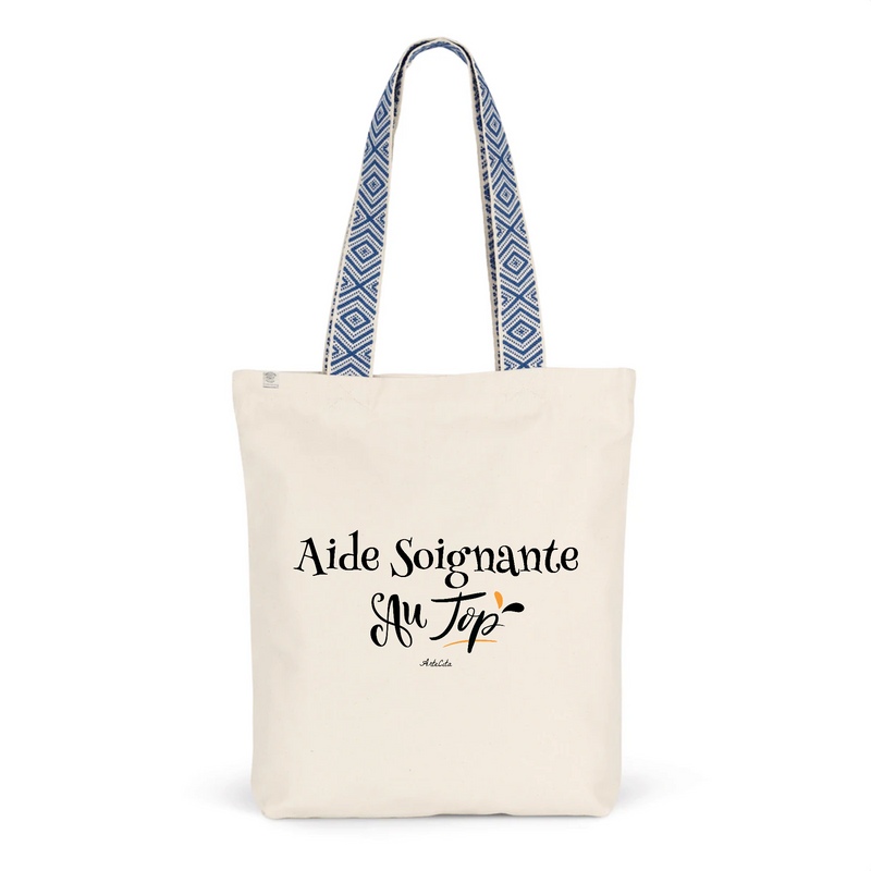 Cadeau anniversaire : Tote Bag Premium - Aide Soignante au Top - 2 Coloris - Cadeau Durable - Cadeau Personnalisable - Cadeaux-Positifs.com -Unique-Bleu-