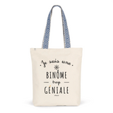 Tote Bag Premium - Binôme trop Géniale - 2 Coloris - Cadeau Durable - Cadeau Personnalisable - Cadeaux-Positifs.com -Unique-Bleu-