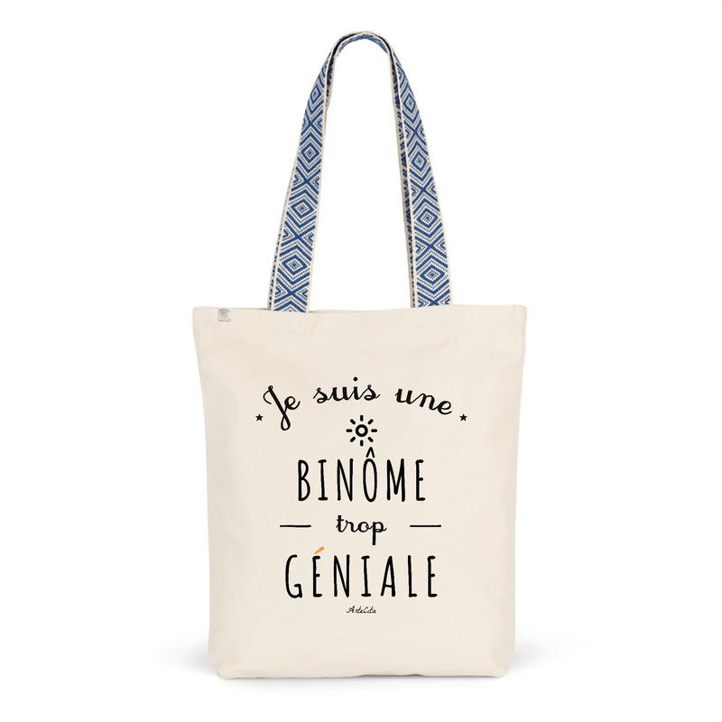 Cadeau anniversaire : Tote Bag Premium - Binôme trop Géniale - 2 Coloris - Cadeau Durable - Cadeau Personnalisable - Cadeaux-Positifs.com -Unique-Bleu-