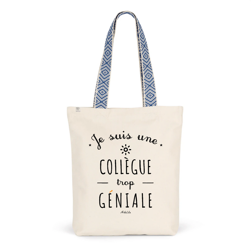 Cadeau anniversaire : Tote Bag Premium - Collègue trop Géniale - 2 Coloris - Cadeau Durable - Cadeau Personnalisable - Cadeaux-Positifs.com -Unique-Bleu-