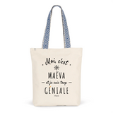 Tote Bag Premium - Maëva est trop Géniale - 2 Coloris - Cadeau Durable - Cadeau Personnalisable - Cadeaux-Positifs.com -Unique-Bleu-