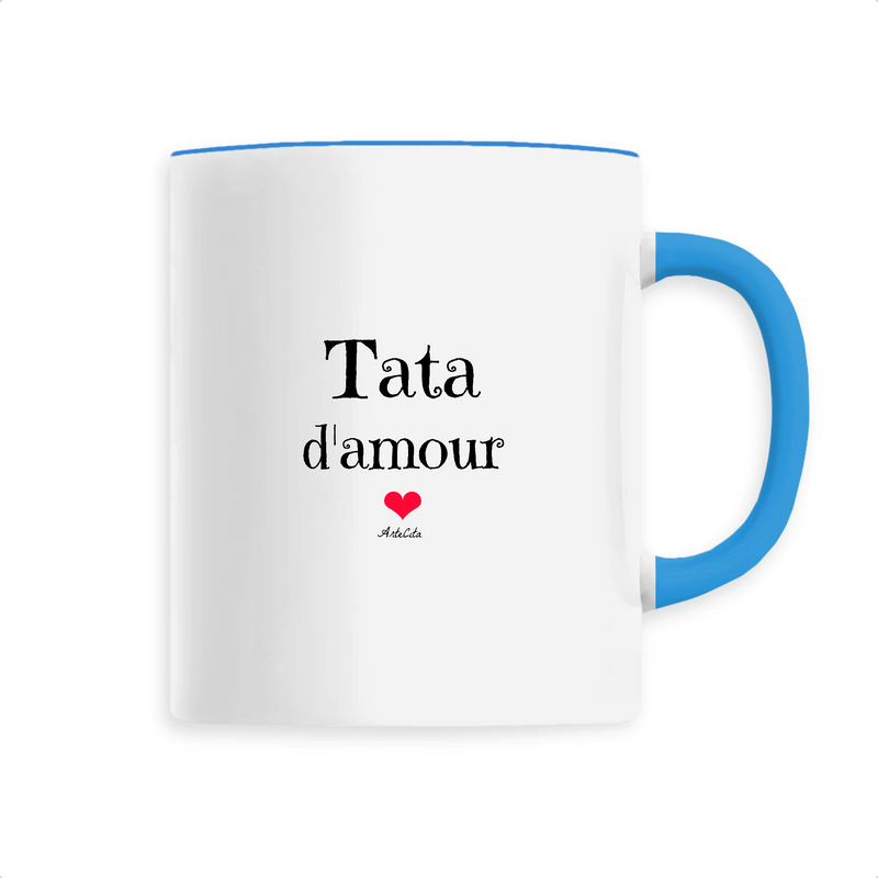 Cadeau anniversaire : Mug - Tata d'amour - 6 Coloris - Cadeau Original & Tendre - Cadeau Personnalisable - Cadeaux-Positifs.com -Unique-Bleu-