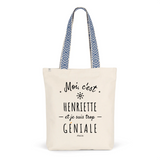 Tote Bag Premium - Henriette est trop Géniale - 2 Coloris - Cadeau Durable - Cadeau Personnalisable - Cadeaux-Positifs.com -Unique-Bleu-