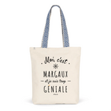 Tote Bag Premium - Margaux est trop Géniale - 2 Coloris - Cadeau Durable - Cadeau Personnalisable - Cadeaux-Positifs.com -Unique-Bleu-