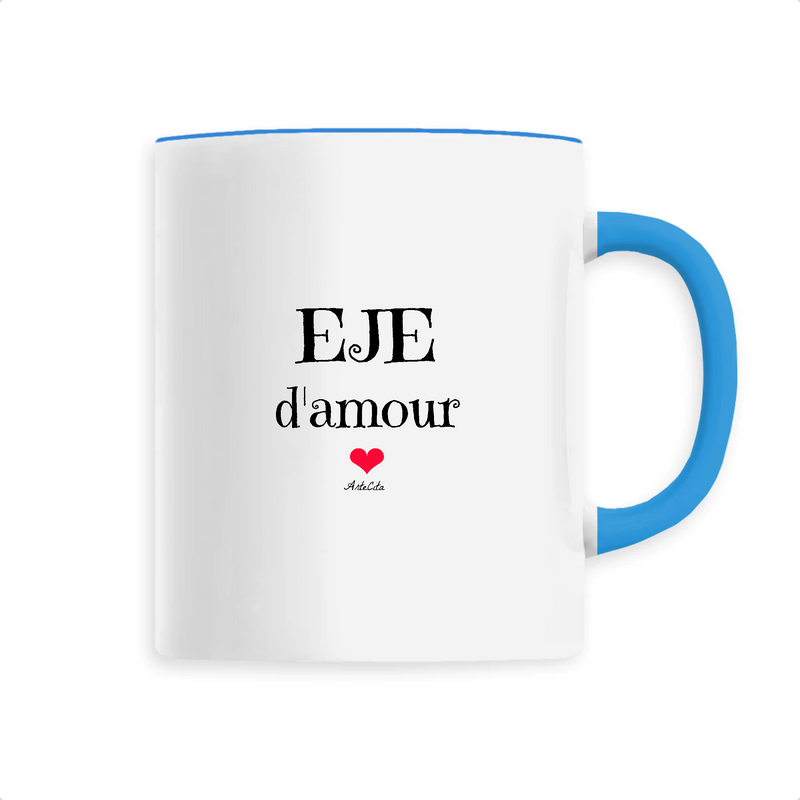 Cadeau anniversaire : Mug - EJE d'amour - 6 Coloris - Cadeau Original & Tendre - Cadeau Personnalisable - Cadeaux-Positifs.com -Unique-Bleu-