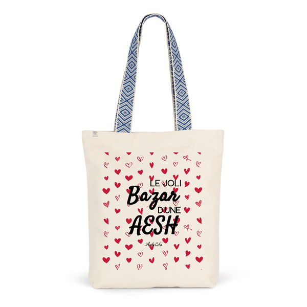 Tote Bag Premium - Le joli Bazar d'une AESH - 2 Coloris - Durable - Cadeau Personnalisable - Cadeaux-Positifs.com -Unique-Bleu-