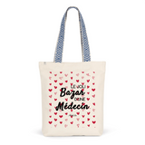 Tote Bag Premium - Le joli Bazar d'une Médecin - 2 Coloris - Durable - Cadeau Personnalisable - Cadeaux-Positifs.com -Unique-Bleu-