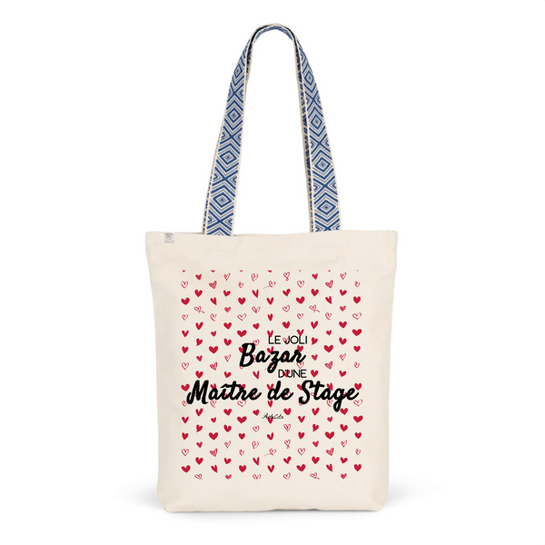 Tote Bag Premium - Le joli Bazar d'une Maître de Stage - 2 Coloris - Durable - Cadeau Personnalisable - Cadeaux-Positifs.com -Unique-Bleu-