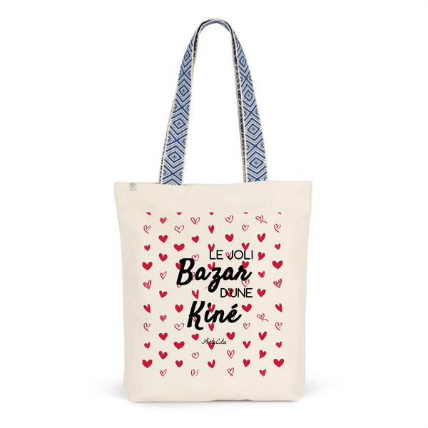 Tote Bag Premium - Le joli Bazar d'une Kiné - 2 Coloris - Durable - Cadeau Personnalisable - Cadeaux-Positifs.com -Unique-Bleu-