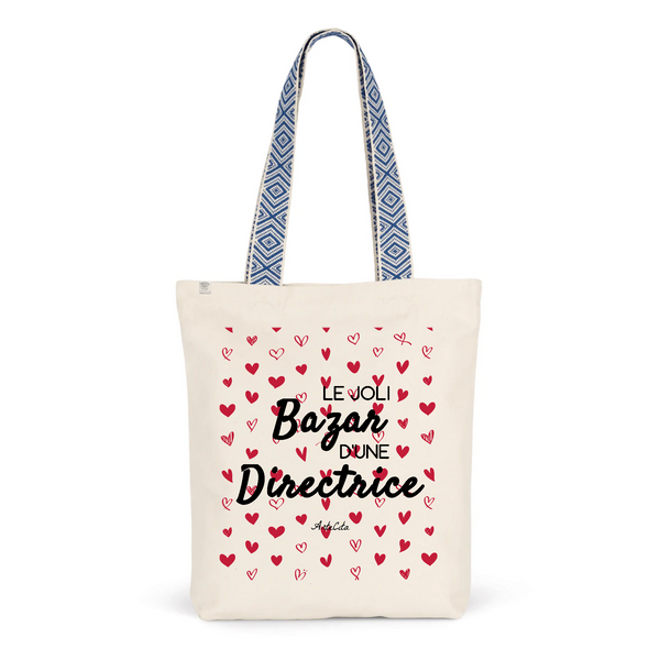 Tote Bag Premium - Le joli Bazar d'une Directrice - 2 Coloris - Durable - Cadeau Personnalisable - Cadeaux-Positifs.com -Unique-Bleu-