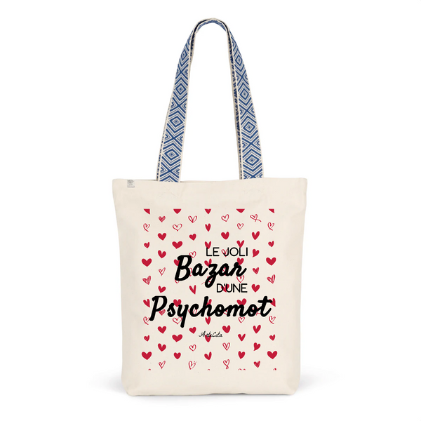 Tote Bag Premium - Le joli Bazar d'une Psychomot - 2 Coloris - Durable - Cadeau Personnalisable - Cadeaux-Positifs.com -Unique-Bleu-