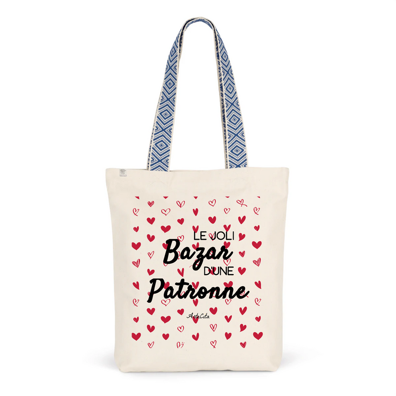 Cadeau anniversaire : Tote Bag Premium - Le joli Bazar d'une Patronne - 2 Coloris - Durable - Cadeau Personnalisable - Cadeaux-Positifs.com -Unique-Bleu-