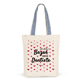 Tote Bag Premium - Le joli Bazar d'une Dentiste - 2 Coloris - Durable - Cadeau Personnalisable - Cadeaux-Positifs.com -Unique-Bleu-