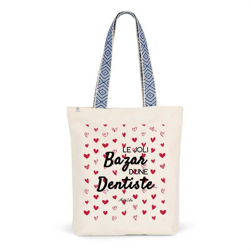 Cadeau anniversaire : Tote Bag Premium - Le joli Bazar d'une Dentiste - 2 Coloris - Durable - Cadeau Personnalisable - Cadeaux-Positifs.com -Unique-Bleu-