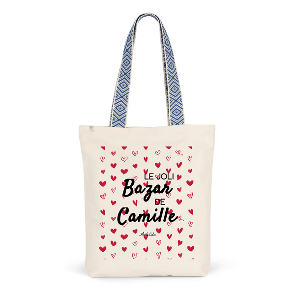 Tote Bag Premium - Le joli Bazar de Camille - 2 Coloris - Durable - Cadeau Personnalisable - Cadeaux-Positifs.com -Unique-Bleu-