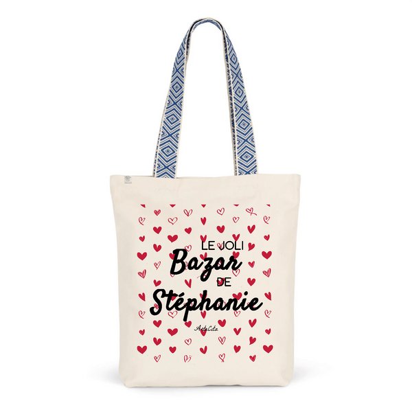 Tote Bag Premium - Le joli Bazar de Stéphanie - 2 Coloris - Durable - Cadeau Personnalisable - Cadeaux-Positifs.com -Unique-Bleu-
