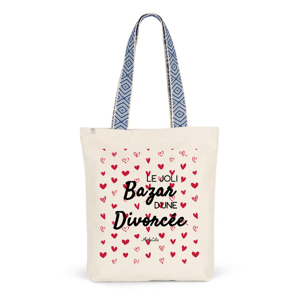 Tote Bag Premium - Le joli Bazar d'une Divorcée - 2 Coloris - Durable - Cadeau Personnalisable - Cadeaux-Positifs.com -Unique-Bleu-