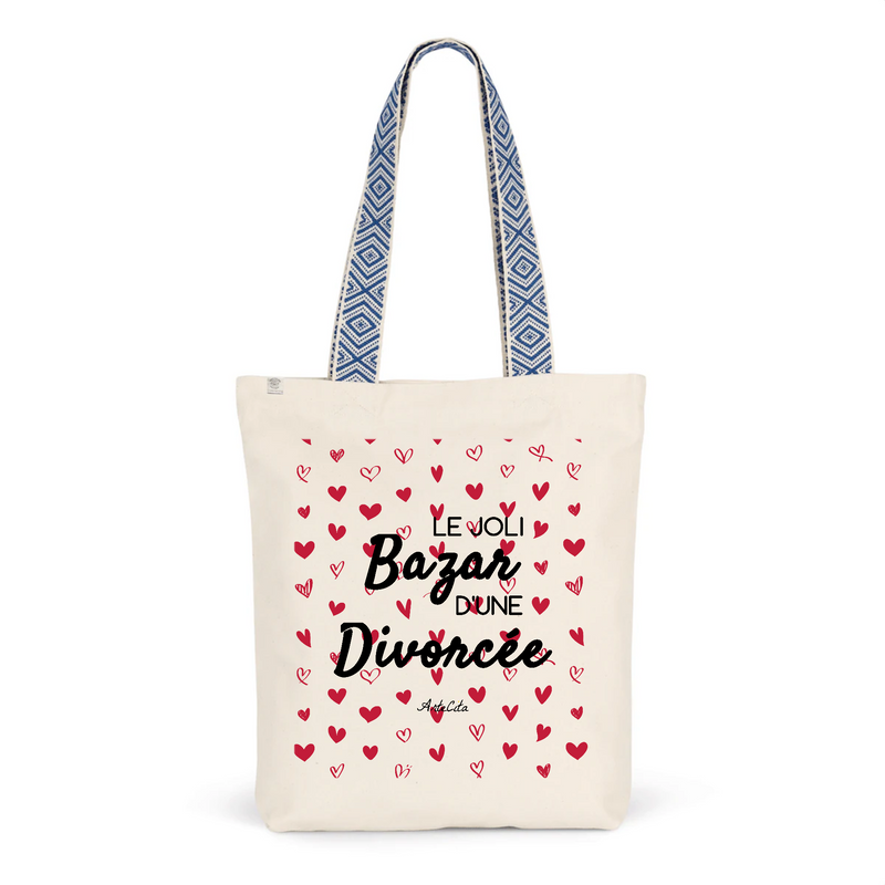 Cadeau anniversaire : Tote Bag Premium - Le joli Bazar d'une Divorcée - 2 Coloris - Durable - Cadeau Personnalisable - Cadeaux-Positifs.com -Unique-Bleu-