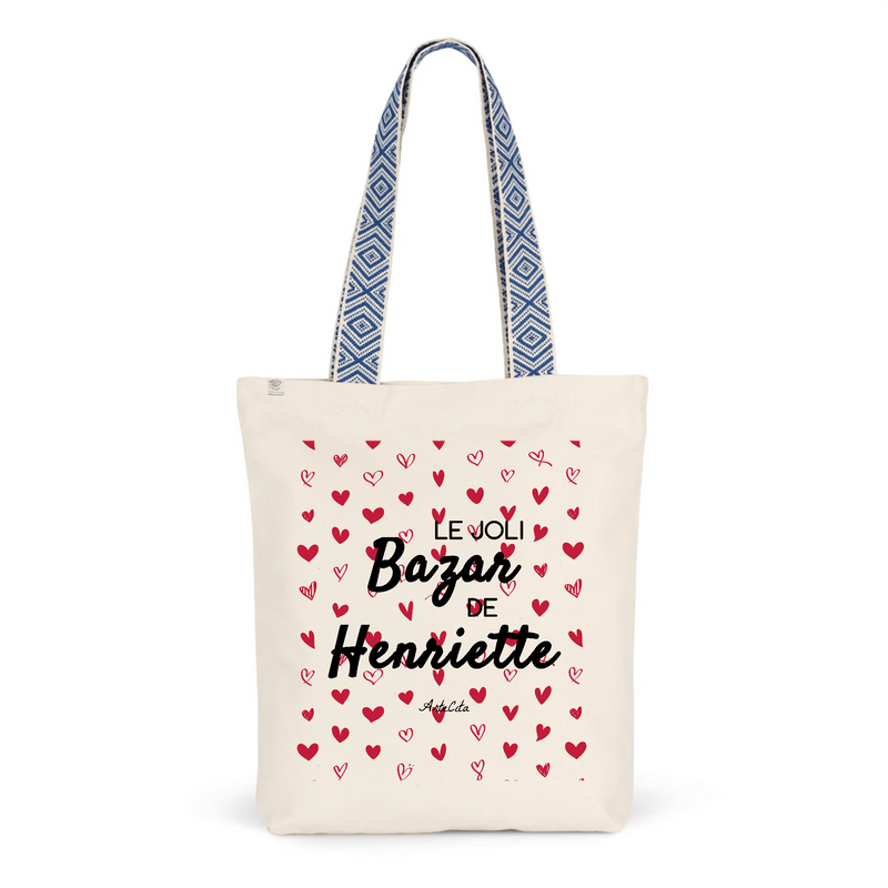 Cadeau anniversaire : Tote Bag Premium - Le joli Bazar de Henriette - 2 Coloris - Durable - Cadeau Personnalisable - Cadeaux-Positifs.com -Unique-Bleu-