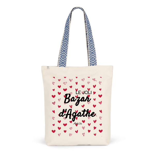 Tote Bag Premium - Le joli Bazar d'Agathe - 2 Coloris - Durable - Cadeau Personnalisable - Cadeaux-Positifs.com -Unique-Bleu-