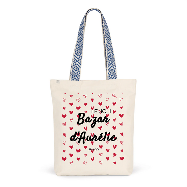 Tote Bag Premium - Le joli Bazar d'Aurélie - 2 Coloris - Durable - Cadeau Personnalisable - Cadeaux-Positifs.com -Unique-Bleu-