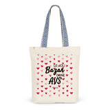 Tote Bag Premium - Le joli Bazar d'une AVS - 2 Coloris - Durable - Cadeau Personnalisable - Cadeaux-Positifs.com -Unique-Bleu-