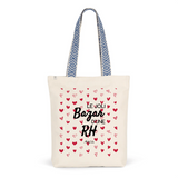 Tote Bag Premium - Le joli Bazar d'une RH - 2 Coloris - Durable - Cadeau Personnalisable - Cadeaux-Positifs.com -Unique-Bleu-