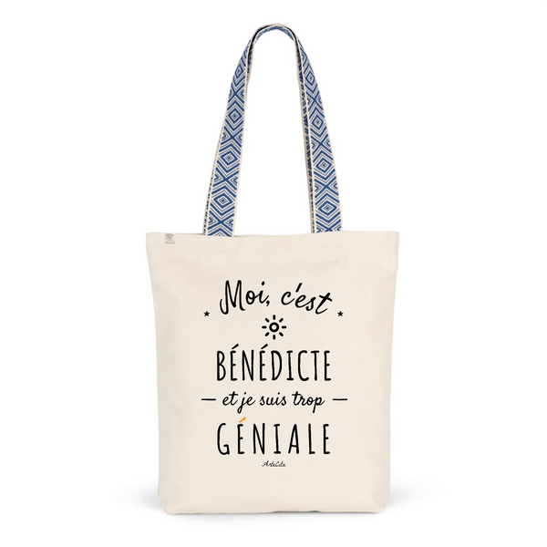 Tote Bag Premium - Bénédicte est trop Géniale - 2 Coloris - Durable - Cadeau Personnalisable - Cadeaux-Positifs.com -Unique-Bleu-