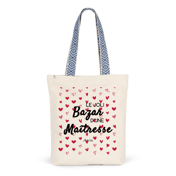 Tote Bag Premium - Le joli Bazar d'une Maîtresse - 2 Coloris - Durable - Cadeau Personnalisable - Cadeaux-Positifs.com -Unique-Bleu-