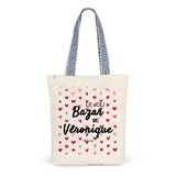 Tote Bag Premium - Le joli Bazar de Véronique - 2 Coloris - Durable - Cadeau Personnalisable - Cadeaux-Positifs.com -Unique-Bleu-