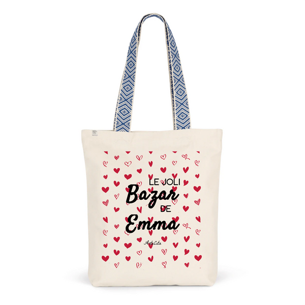 Tote Bag Premium - Le joli Bazar de Emma - 2 Coloris - Durable - Cadeau Personnalisable - Cadeaux-Positifs.com -Unique-Bleu-