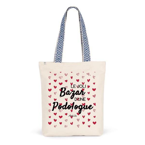 Tote Bag Premium - Le joli Bazar d'une Podologue - 2 Coloris - Durable - Cadeau Personnalisable - Cadeaux-Positifs.com -Unique-Bleu-