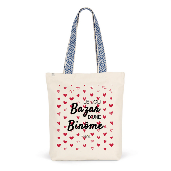 Tote Bag Premium - Le joli Bazar d'une Binôme - 2 Coloris - Durable - Cadeau Personnalisable - Cadeaux-Positifs.com -Unique-Bleu-