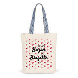 Tote Bag Premium - Le joli Bazar de Brigitte - 2 Coloris - Durable - Cadeau Personnalisable - Cadeaux-Positifs.com -Unique-Bleu-