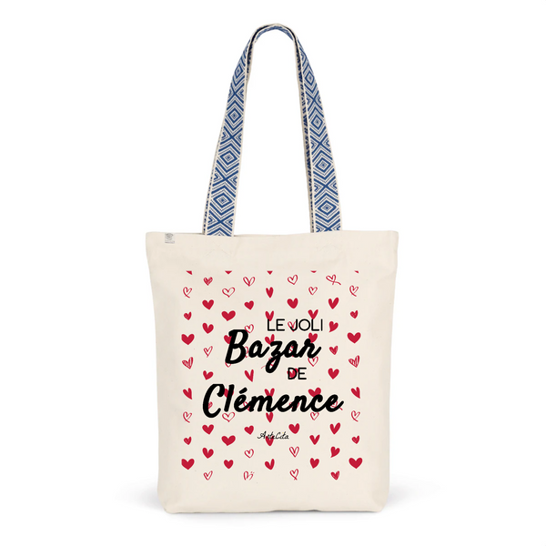 Tote Bag Premium - Le joli Bazar de Clémence - 2 Coloris - Durable - Cadeau Personnalisable - Cadeaux-Positifs.com -Unique-Bleu-