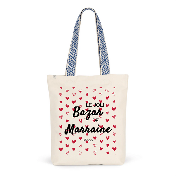 Tote Bag Premium - Le joli Bazar de Marraine - 2 Coloris - Durable - Cadeau Personnalisable - Cadeaux-Positifs.com -Unique-Bleu-