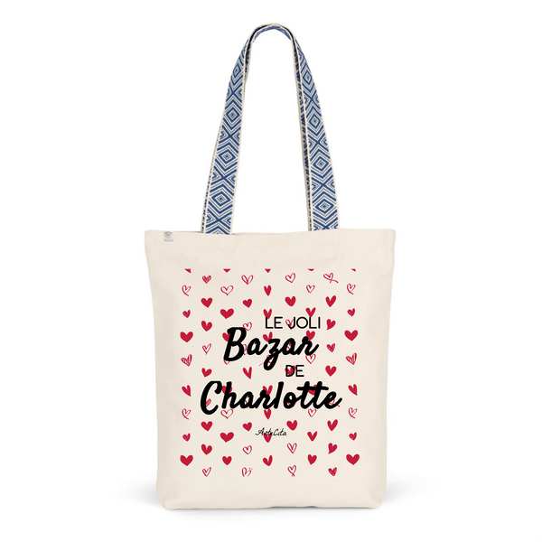 Tote Bag Premium - Le joli Bazar de Charlotte - 2 Coloris - Durable - Cadeau Personnalisable - Cadeaux-Positifs.com -Unique-Bleu-