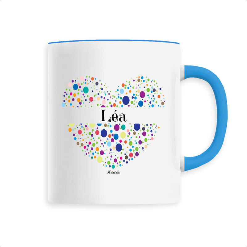 Cadeau anniversaire : Mug - Léa (Coeur) - 6 Coloris - Cadeau Unique & Tendre - Cadeau Personnalisable - Cadeaux-Positifs.com -Unique-Bleu-