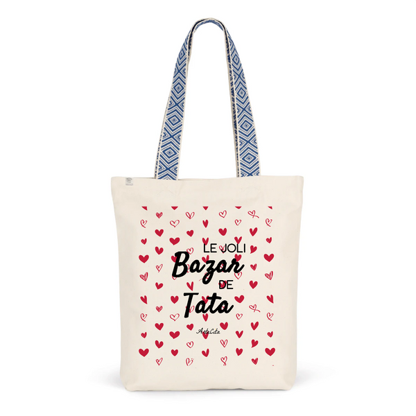 Tote Bag Premium - Le joli Bazar de Tata - 2 Coloris - Durable - Cadeau Personnalisable - Cadeaux-Positifs.com -Unique-Bleu-