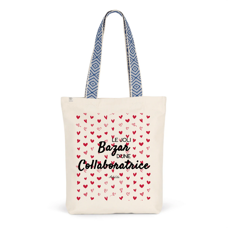 Cadeau anniversaire : Tote Bag Premium - Le joli Bazar d'une Collaboratrice - 2 Coloris - Durable - Cadeau Personnalisable - Cadeaux-Positifs.com -Unique-Bleu-