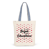 Tote Bag Premium - Le joli Bazar d'une Educatrice - 2 Coloris - Durable - Cadeau Personnalisable - Cadeaux-Positifs.com -Unique-Bleu-