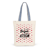 Tote Bag Premium - Le joli Bazar d'une ATSEM - 2 Coloris - Durable - Cadeau Personnalisable - Cadeaux-Positifs.com -Unique-Bleu-